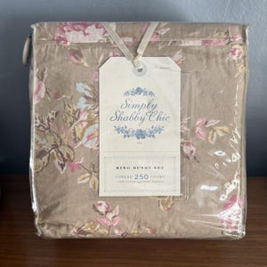 Vintage Rachel Ashwell Simply Shabby Chic King Duvet 3pc Set 250 Thread Count Floral