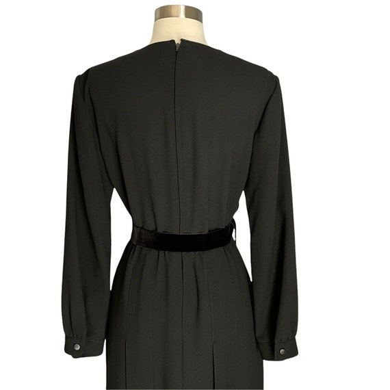 Vintage Jun Ashida Black Pleated Long Midi Dress … - image 3