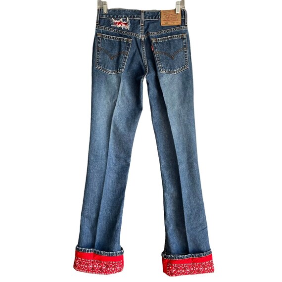 Vintage Levis 555 Jeans 26x31 Remake Bandana Cuff… - image 2