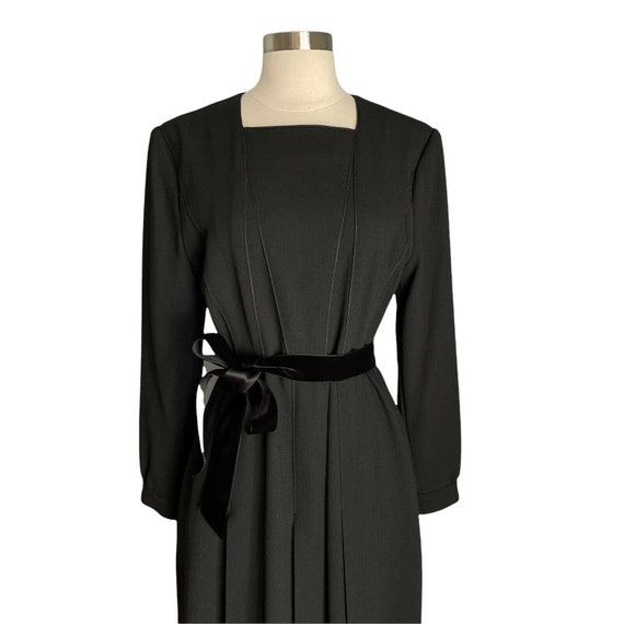 Vintage Jun Ashida Black Pleated Long Midi Dress … - image 7