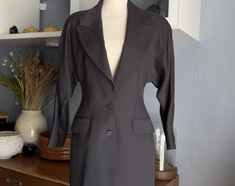 Vintage 80s Claude Montana Blazer Jacket Cinched Waist Size 40/6