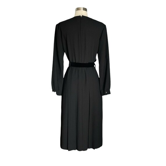 Vintage Jun Ashida Black Pleated Long Midi Dress … - image 4