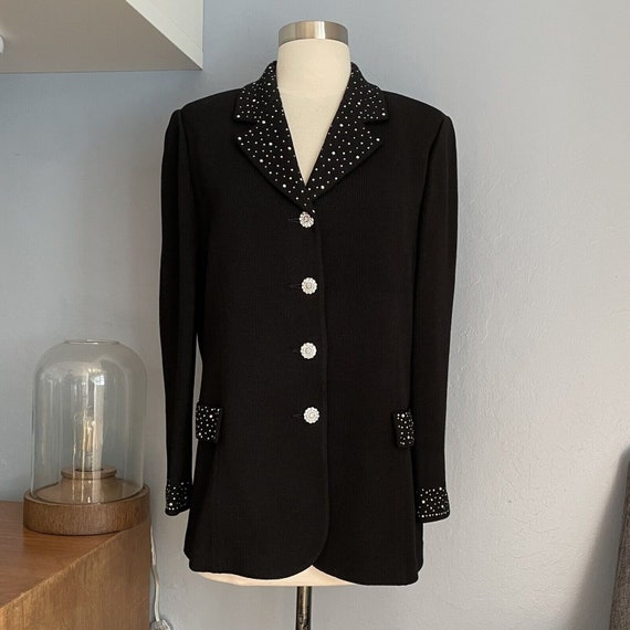 Tiffany Knit Collection Vintage Evening Jacket Bl… - image 1