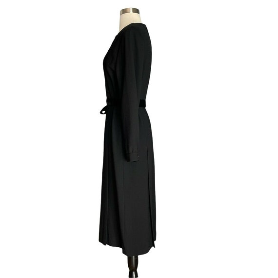 Vintage Jun Ashida Black Pleated Long Midi Dress … - image 5