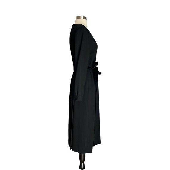 Vintage Jun Ashida Black Pleated Long Midi Dress … - image 8
