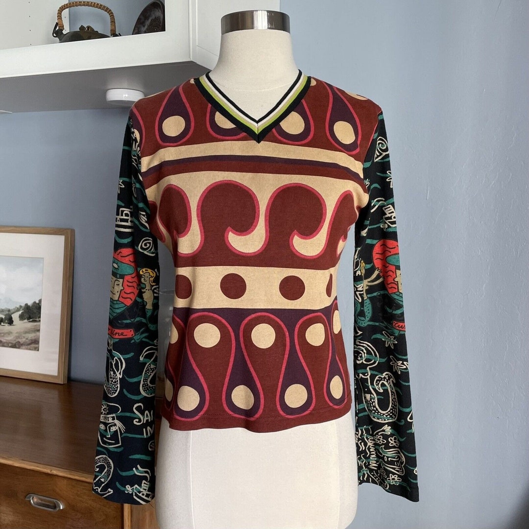 Vintage CUSTO BARCELONA Long Sleeve Graphic Top Shirt Size M - Etsy