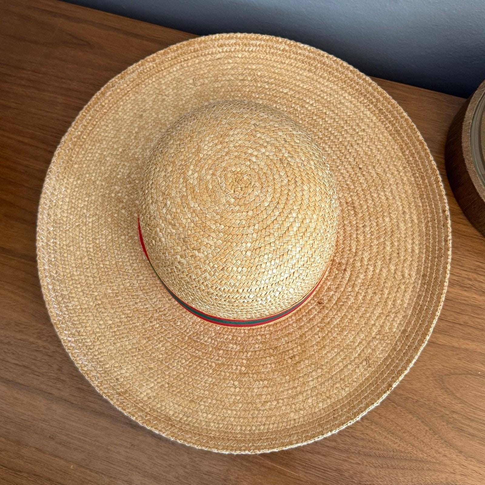 VINTAGE 80s Banana Republic Purple Straw Sun Hat Fringed Canvas Packable Sun Hat By Hat Attack | Banana Republic main image 4