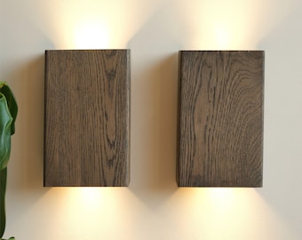 Wall Sconce , Wooden Oak Sconce , Custom size wall bedside lamp, sconce lighting, Lampshades, Wood oak wall lights , Night light