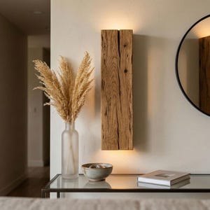 Wall light reclaimed oak wood, plug in wall lamp sconce, lighting fixture, wandlampe, wandleuchte, applique murale, rustic decor