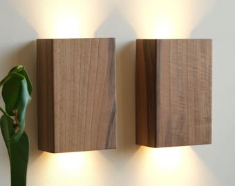 Real Walnut Sconce, Wandlampe, applique murale, handmade wood plug in wall sconce, lighting, wall lamp, Wood Walnut wall lights