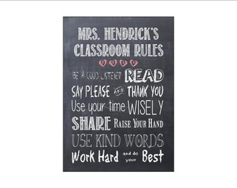 Teacher Classroom Rules Chalkboard Printable