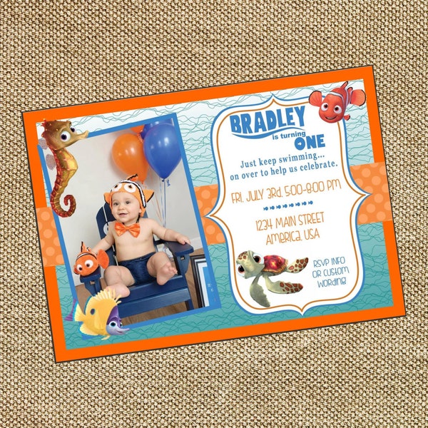 Finding Nemo Birthday Invitation With Picture