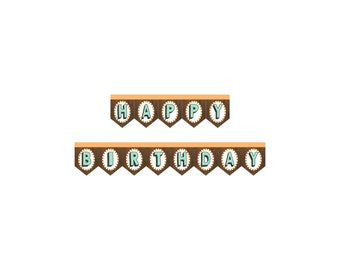 Woodland Animal Forest Campfire Happy Birthday Party Banner