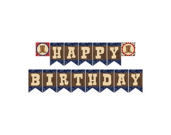 Cowboy Happy Birthday Party Banner