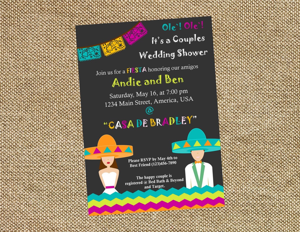 Couples Fiesta Wedding Shower Invitation Etsy
