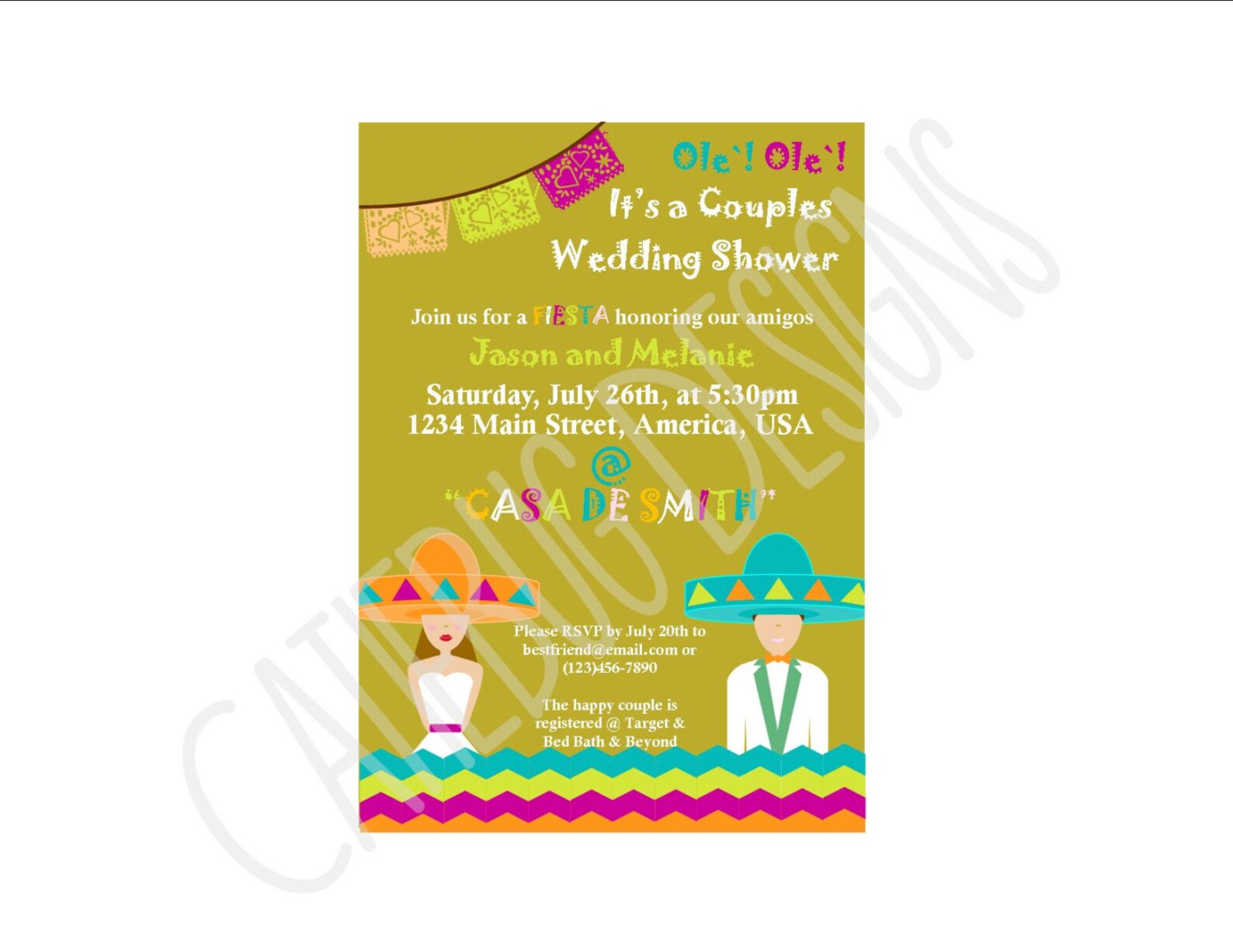Couples Fiesta Wedding Shower Invitation Etsy