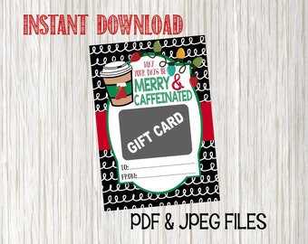 Holiday Teacher Gift Card Printable