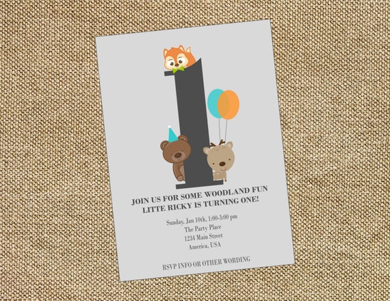 Woodland Forest Animal Camping Birthday Invite Il_570xn