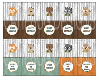 Woodland Animal Forest Camping Cupcake Toppers