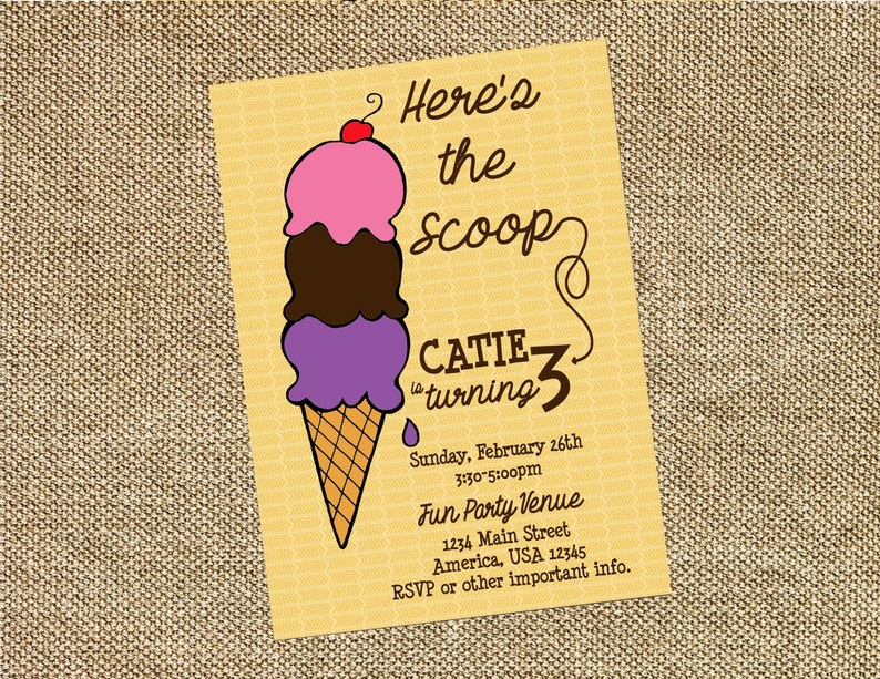 Ice Cream Social Birthday Invitation image 1