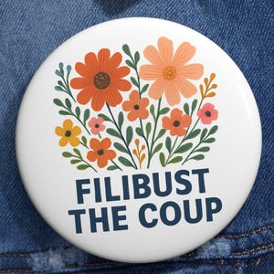 Filibust The Coup Anti Trump Cory Booker Pin Button in 3 Sizes, Fck Trump Button, Anti-Trump Pin, Tariff Button, Tariff Protest, Fck Trump