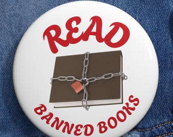 Lese verbotene Bücher Pin: Anti-Zensur, Redefreiheit-Abzeichen