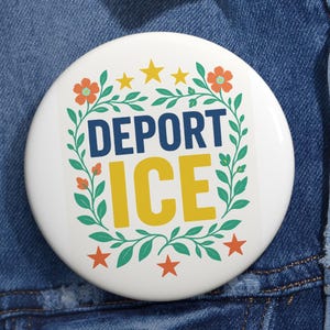 Deport ICE Pin Button - Abschaffen ICE AKTISCH, Einwanderungsrechts-Protest-Pin, Anti-ICE Politisches Flair, Statement Accessoire