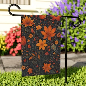 Herbstliche Blumengarten-Flagge: Doppelseitige Herbst-Yard-Dekor