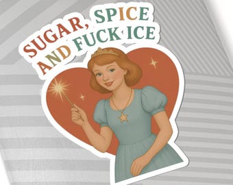 Retro Fairy Feminist Vinyl Sticker | Anti-ICE Protest Decal