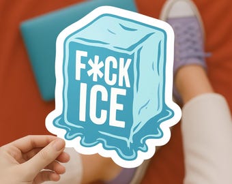 Anti-ICE Vinyl Sticker: Political Protest Decal for Laptop