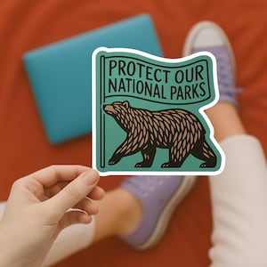 Adesivo &quot;Proteja Nossos Parques Nacionais&quot;: Adesivo de Vinil &quot;Ativismo Ecológico&quot;