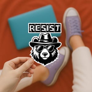 Smokey The Bear Resist Sticker, Bear Resist Sticker, Resist Fascism National Parks Sticker,Protect Our National Parks Sticker,Resist Sticker