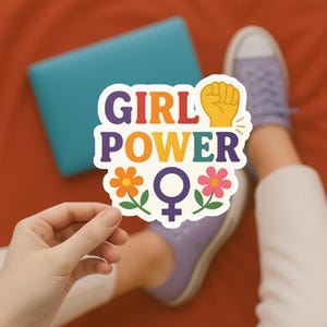 Girl Power feministische Aufkleber - Ermächtigung Vinyl Aufkleber für Frauenrechte, Feminismus, Gleichheit, Laptop Aufkleber, starke weibliche Geschenkidee