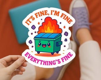 Sticker afvalcontainer: grappige humor voor geestelijke gezondheid - laptopsticker