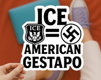 ICE = American Gestapo Vinyl Aufkleber: Anti-ICE-Protest-Aufkleber