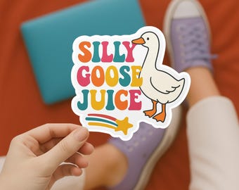 Silly Goose Juice Sticker: Funny Waterproof Vinyl Decal