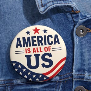 Botón de pin de unidad patriótica D 4 / Nosotros el pueblo / Más fuertes juntos EE. UU. / Colección de insignias con mensaje de una América inclusiva Regalo