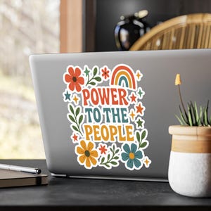 Power to the people Aufkleber, Demonstration Aufkleber, Laptop Aufkleber, Aufkleber, Bürgerrechtsbewegung, Laptop Aufkleber, Geschenk für Gleichheit Bild 5