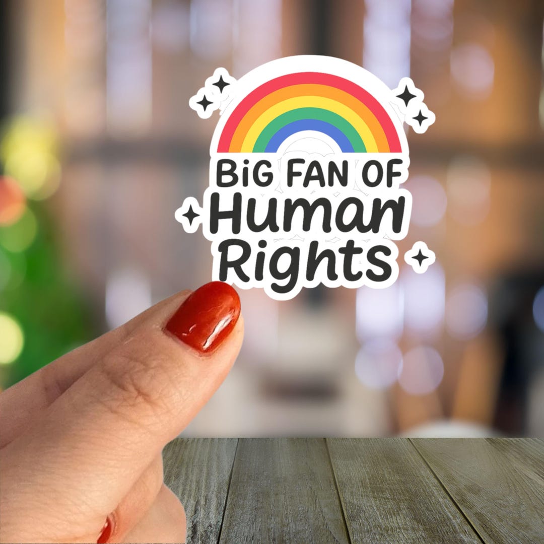 Big Fan of Human Rights Sticker: Pride Rainbow Equality Decal - Etsy