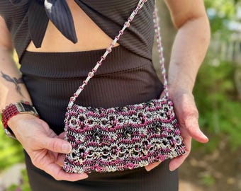 Ash and Bloom Custom Made Metal Ring Handbag – Chainmail Style Purse – Handmade Accessory – Durable & Elegant Gift