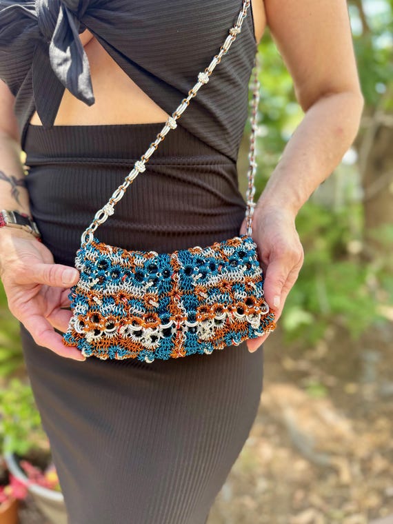 Tide and Flame Custom Made Metal Ring Handbag – Chainmail Style Purse – Handmade Accessory – Durable & Elegant Gift