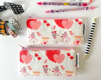 mini pencil pouch -- valentine bicycles