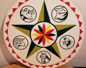 Vintage Pennsylvania Dutch Hex Sign Folk Art Peace and Contentment