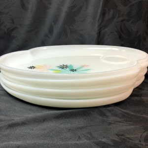 Japanese Maple Leaf Snack Plates, Milk Glass