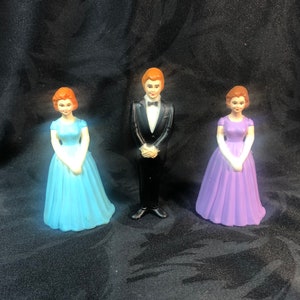 Topper per torta nuziale per sposa, sposo e damigella d&#39;onore, set di 3
