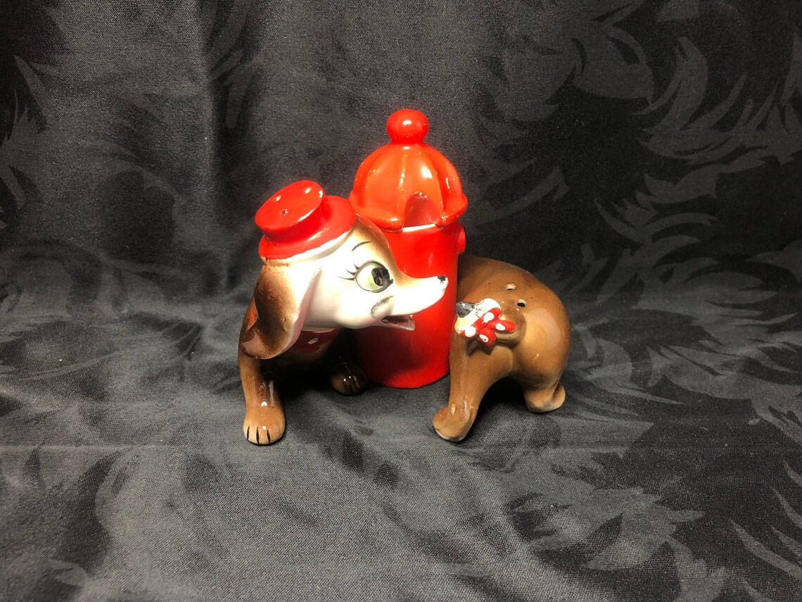 Dachshund Weiner Dog Salt and Pepper Shakers and Fire Hydrant Etsy