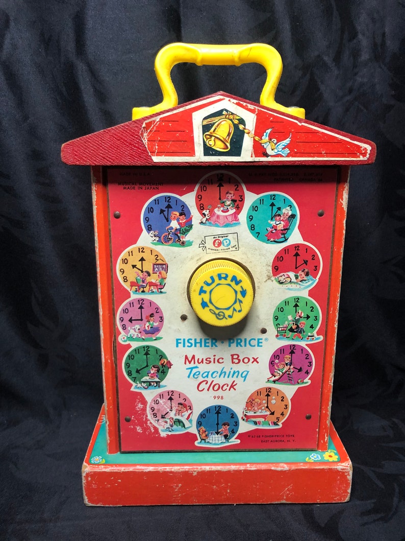 Fisher Price Music Box Teaching Clock Etsy