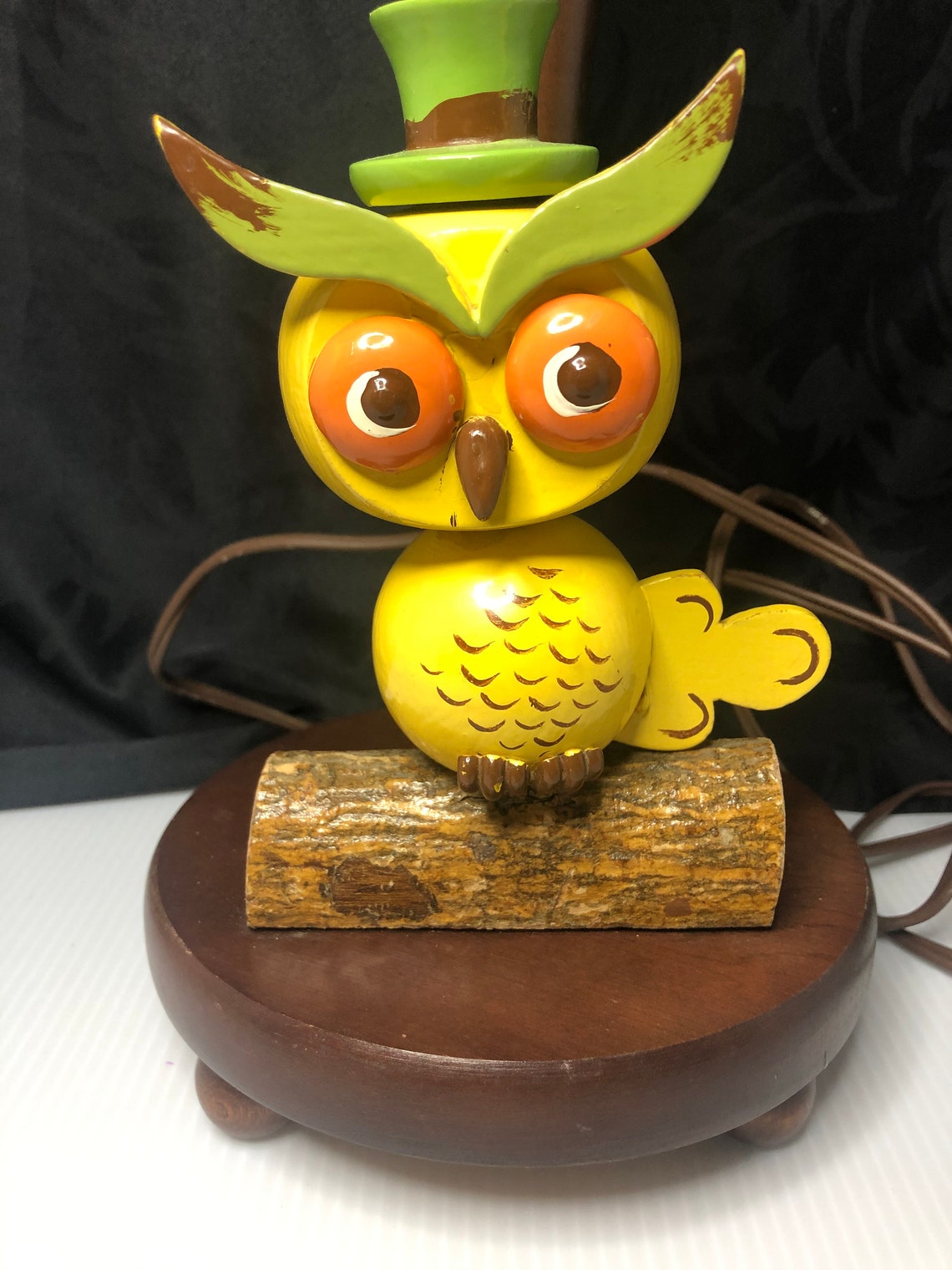 Wooden Owl Lamp Underwriters Laboratories Etsy