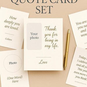 Tarjetas motivacionales imprimibles con foto / Regalo digital personalizable / Set inspirador de Elyna (descarga instantánea)
