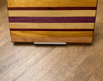 Hardwood Striped Cutting Board: Lightweight Exotic Wood Serving Board